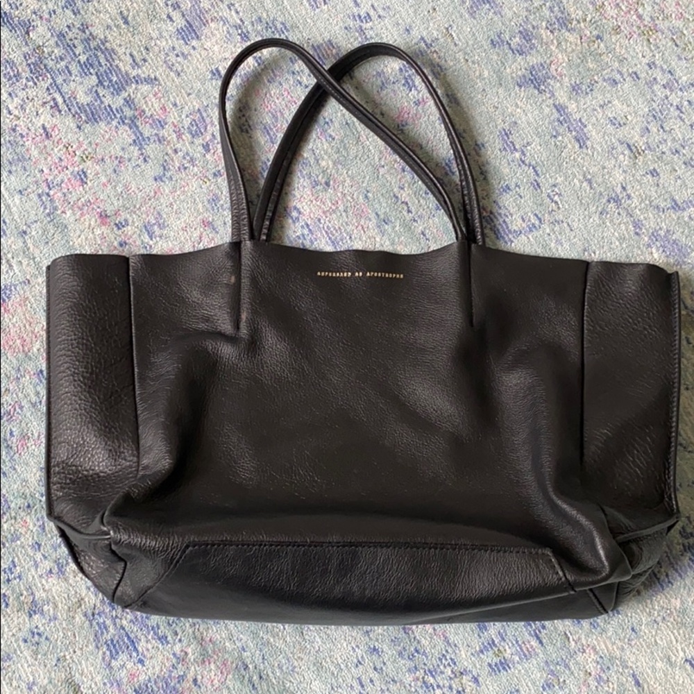 Ampersand as Apostrophe Large Leather Tote Bag